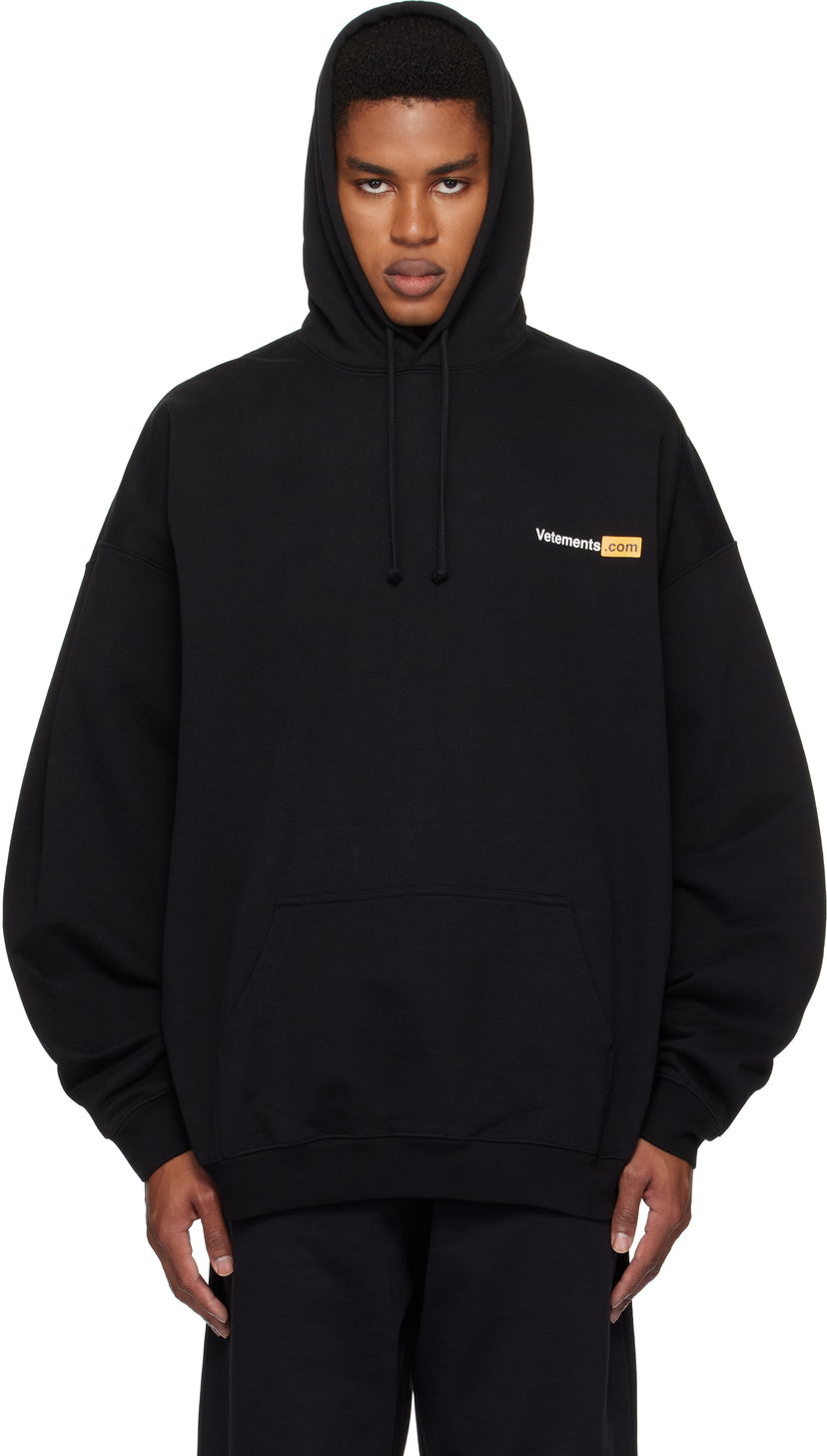 Dukserice VETEMENTS Oversized Hoodie with Logo Crna | UA66HD760B