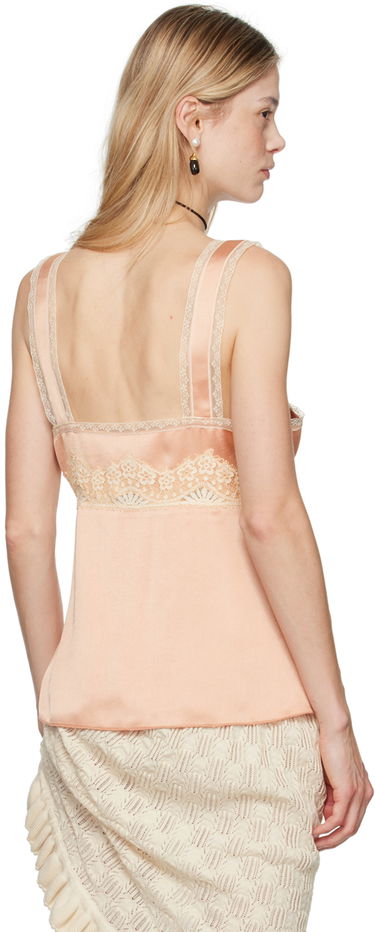 Majica bez rukava Anna Sui Lace Trim Satin Camisole Ružičasta | 624M23, 2