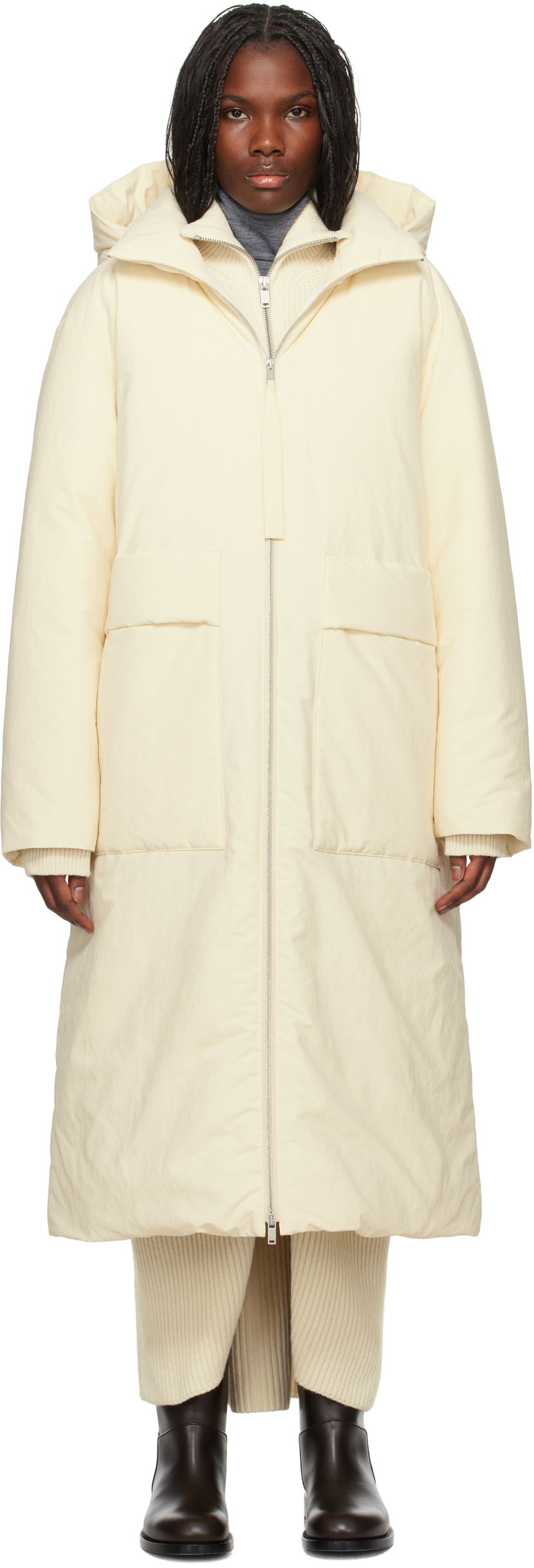 Pernata jakna Jil Sander Down Coat Bijela | J40AF0156_J70008