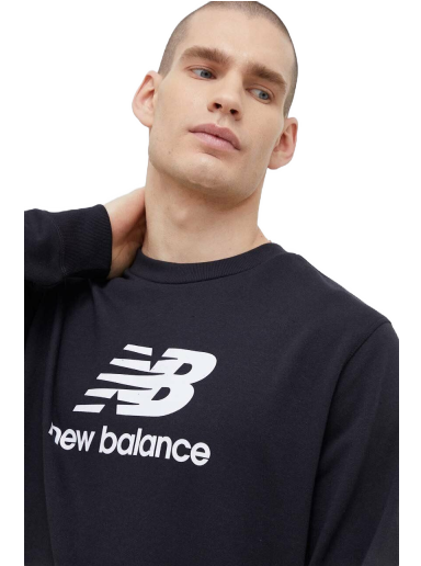 Dukserice New Balance Essentials Stacked Logo French Terry Crewneck Tamnoplava | MT31538BK