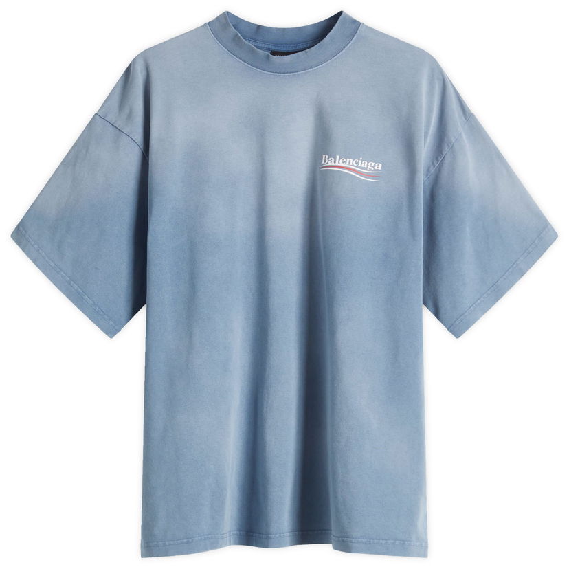 Majica kratkih rukava Balenciaga Men's Campaign Medium Fit T-Shirt, Size Small Plava | 764235-TIV52-9798