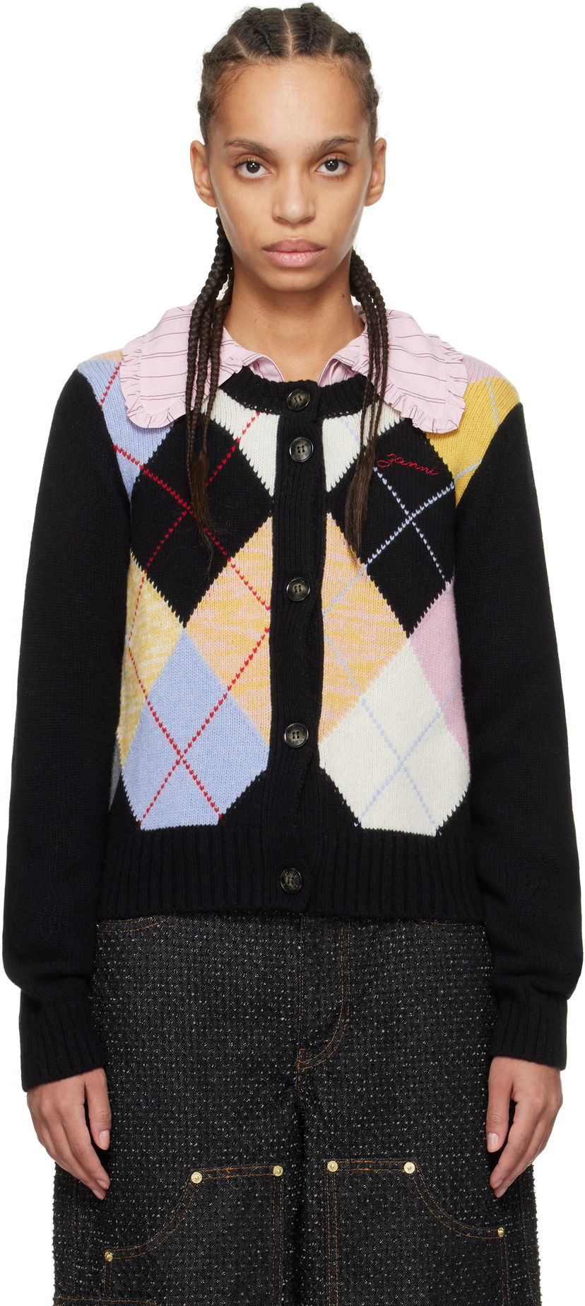 Džemper GANNI GANNI Harlequin Knit Cardigan Višebojno | K2380