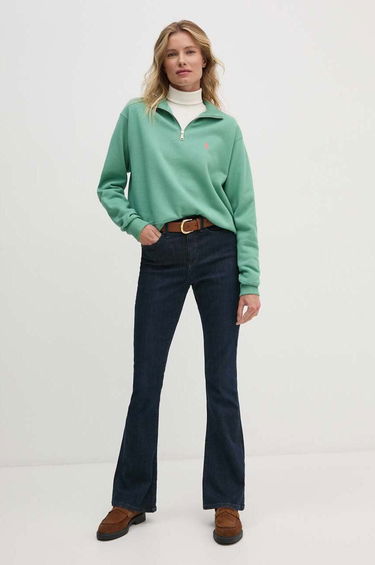 Dukserice Polo by Ralph Lauren Half Zip Sweatshirt Zelena | 211851659, 1