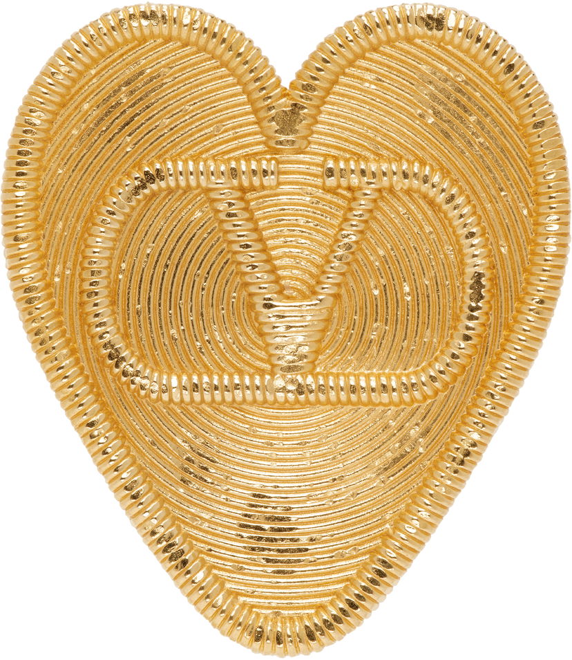 Pin Valentino Valentino Garavani Fil Perdu Gold-Tone Heart Brooch Metalik | 6W0J0Z95MET