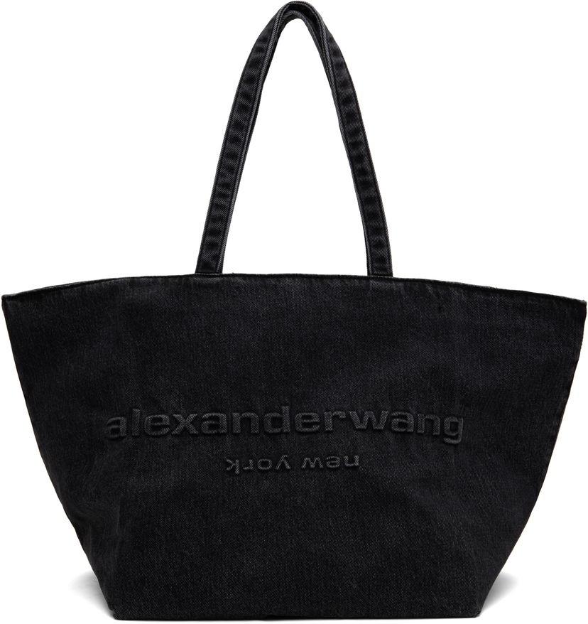 Tote bag Alexander Wang Alexander Wang Punch Denim Tote Crna | 20125T30T