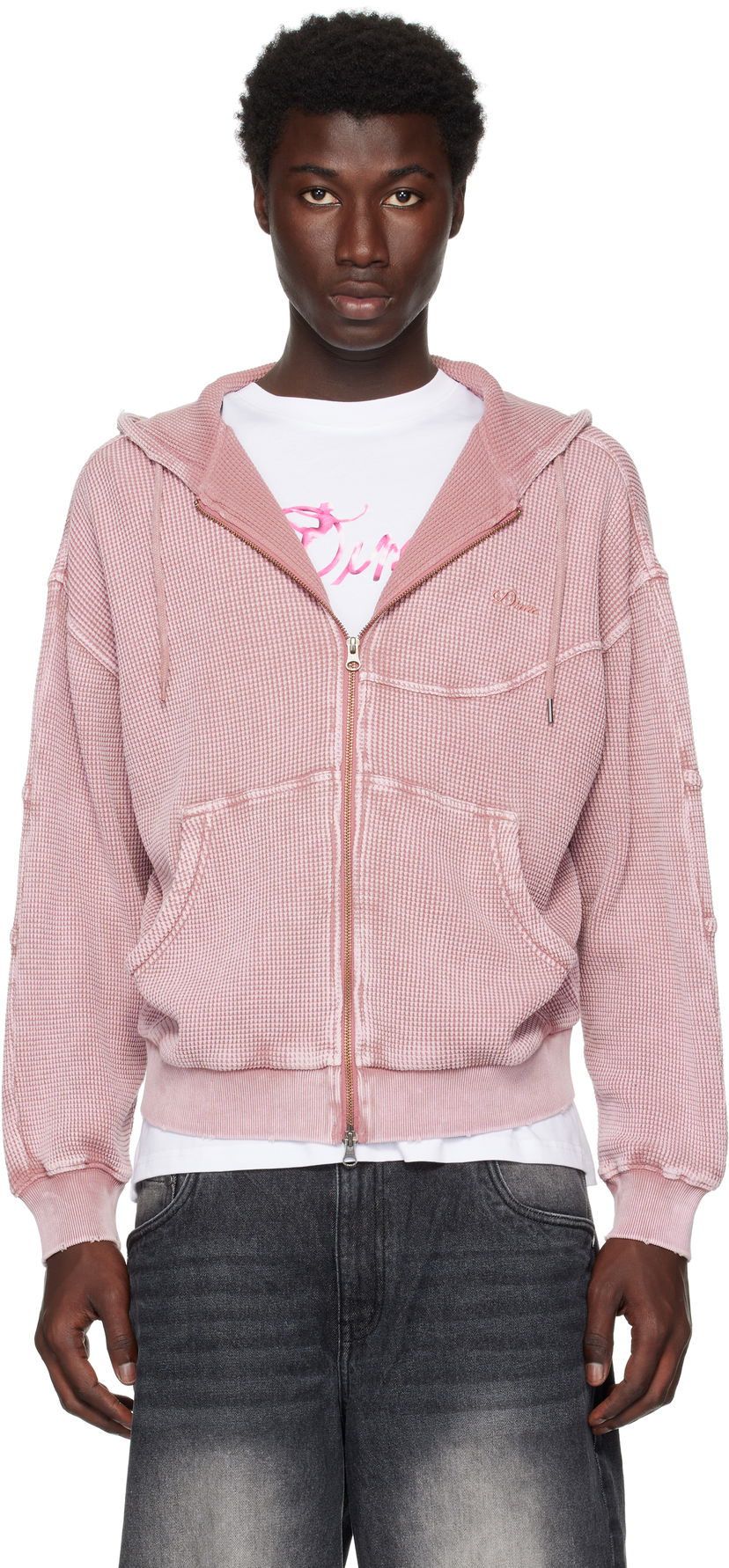 Dukserice Dime Dime Premium Waffle Zip Hoodie Ružičasta | DIMESU258MAU