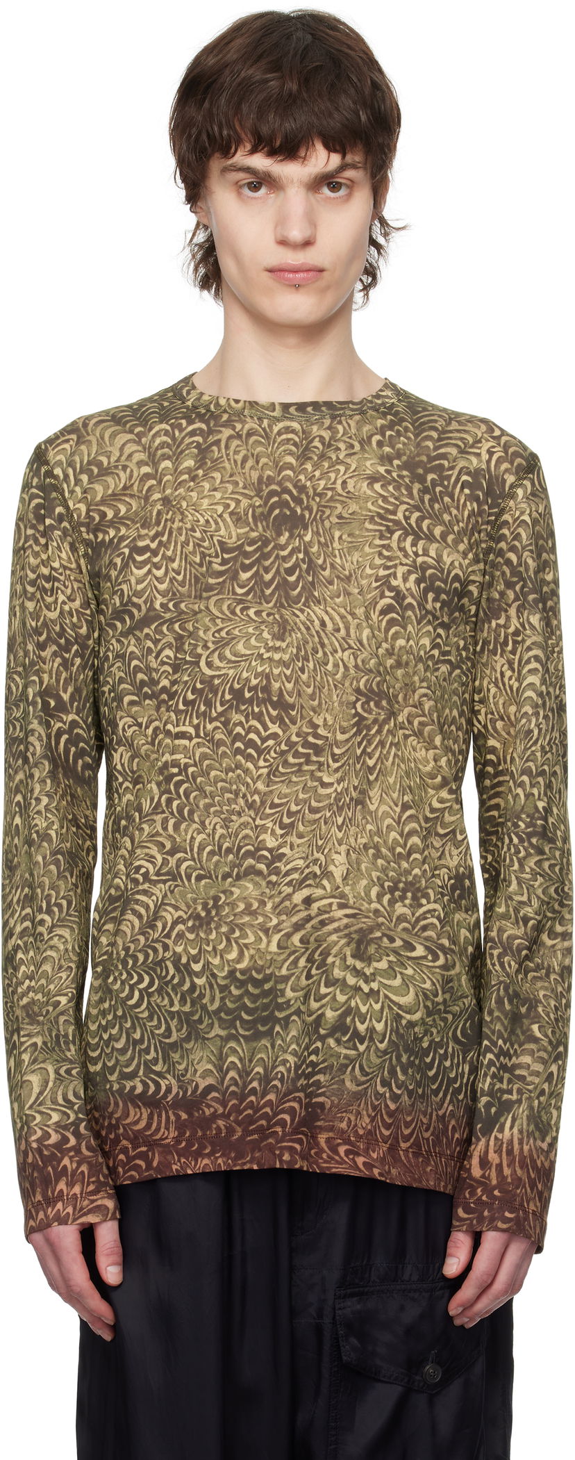 Majica kratkih rukava Dries Van Noten Dries Van Noten Printed Cotton T-Shirt Zelena | 251-021146-1609