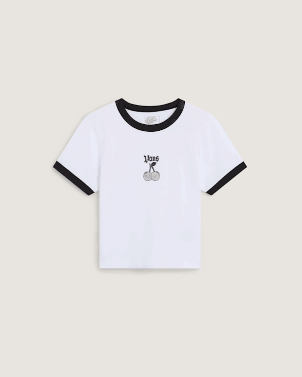 Crop top Vans Cherry Bom Ringer Tee Bijela | VN000WBEWHT, 0