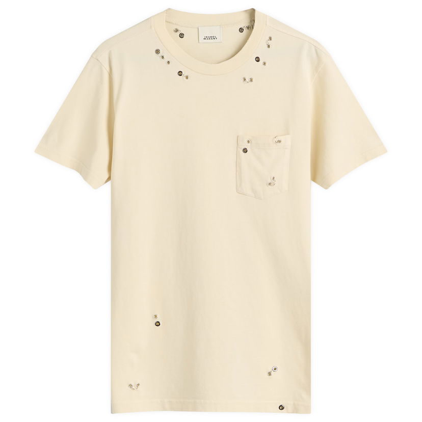 Majica kratkih rukava ISABEL MARANT Isabel Marant Yazrane Pierced T-Shirt Bež | 25HTS0302FA-C4N05I-23EC