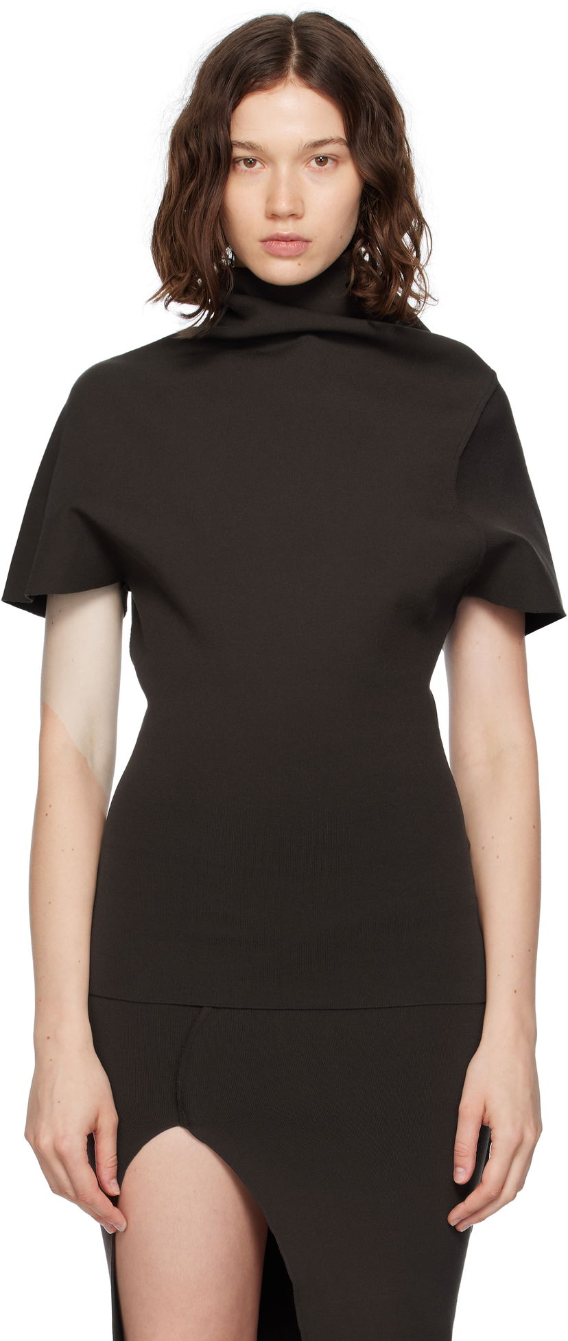Majica kratkih rukava Rick Owens Rick Owens Concordians Draped Turtleneck Top Crna | RP02E4693 KST