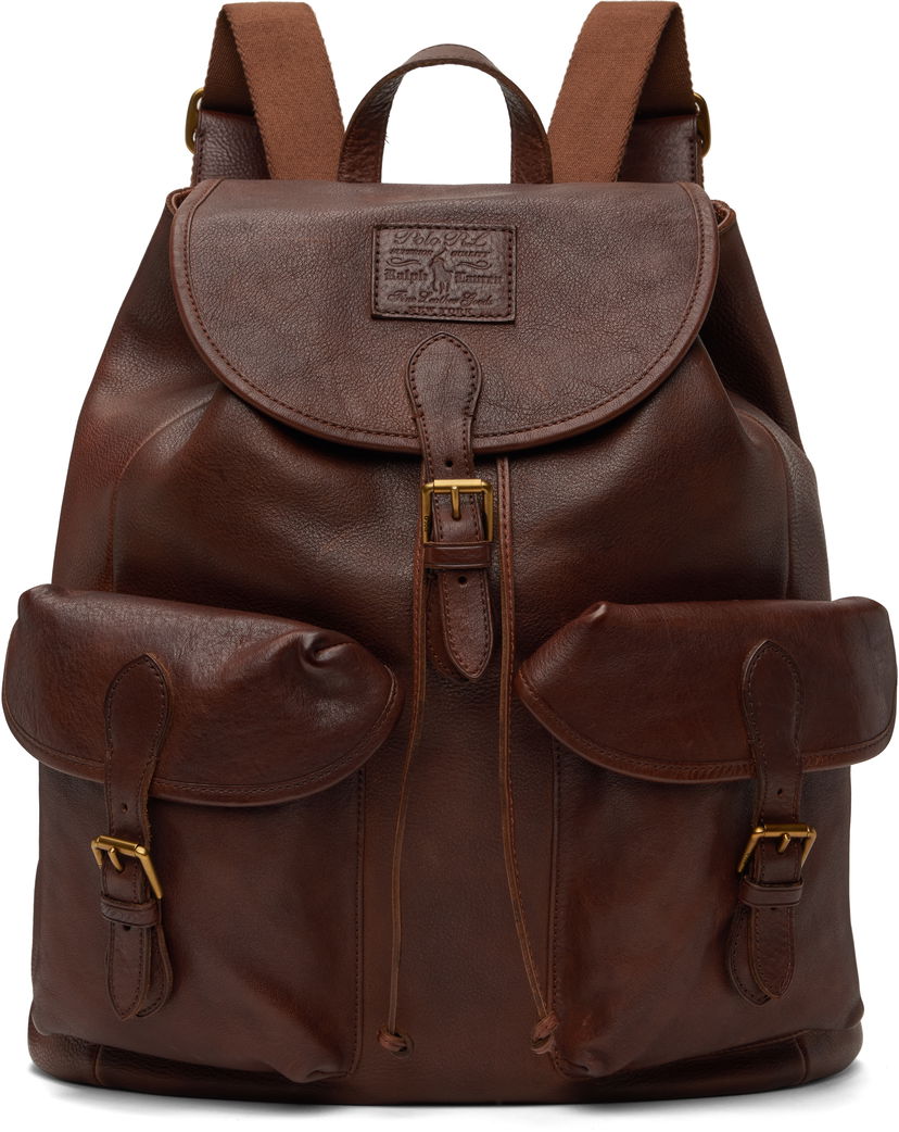 Ruksak Polo by Ralph Lauren Ralph Lauren Heritage Leather Backpack Smeđa | 405946036001