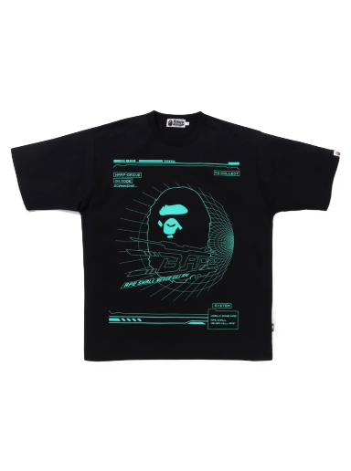 Majica kratkih rukava BAPE Cyber Bathing Ape Relaxed Fit Tee Crna | 1J30-109-009