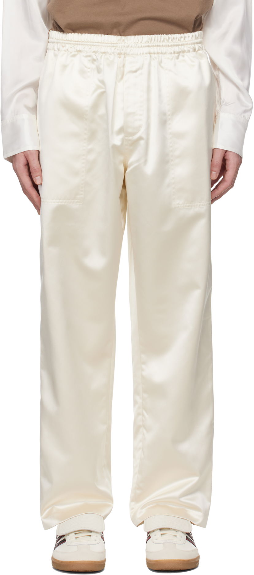 Trenirka Bode Bode Candyfloss Satin Track Pants Bijela | MRS25BT010