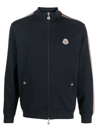 Dukserice Moncler Stripe-Detail Zip-Up Sweatshirt Tamnoplava | I10918G00052V8162