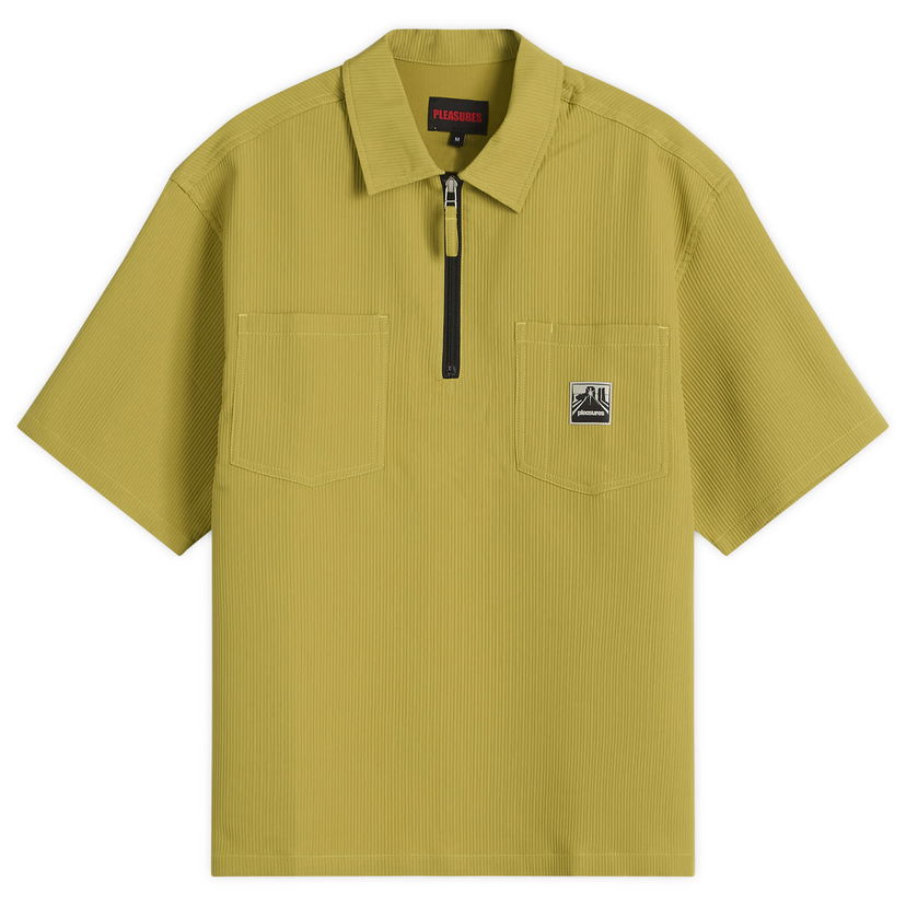 Polo majica Pleasures Pleasures Electron Half Zip Shirt Žuta | P25SP023-OLV