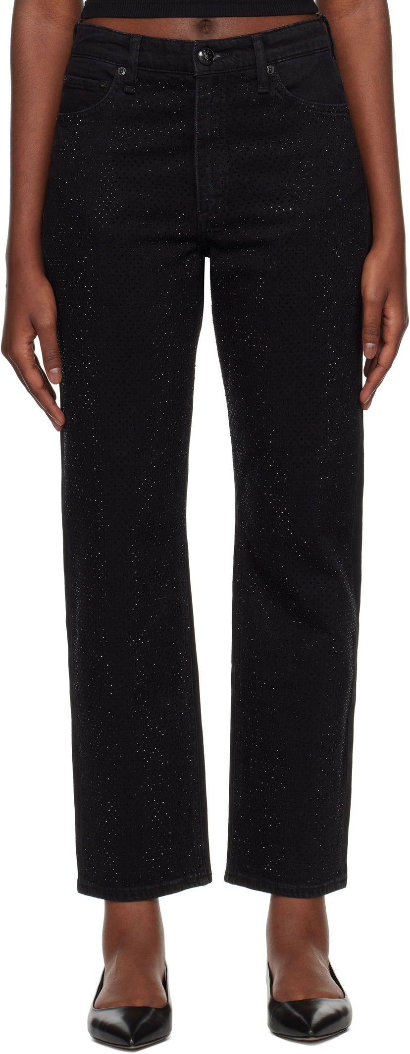 Jeans rag & bone rag & bone Harlow Straight Jeans Crna | WDD24F2956FMSI