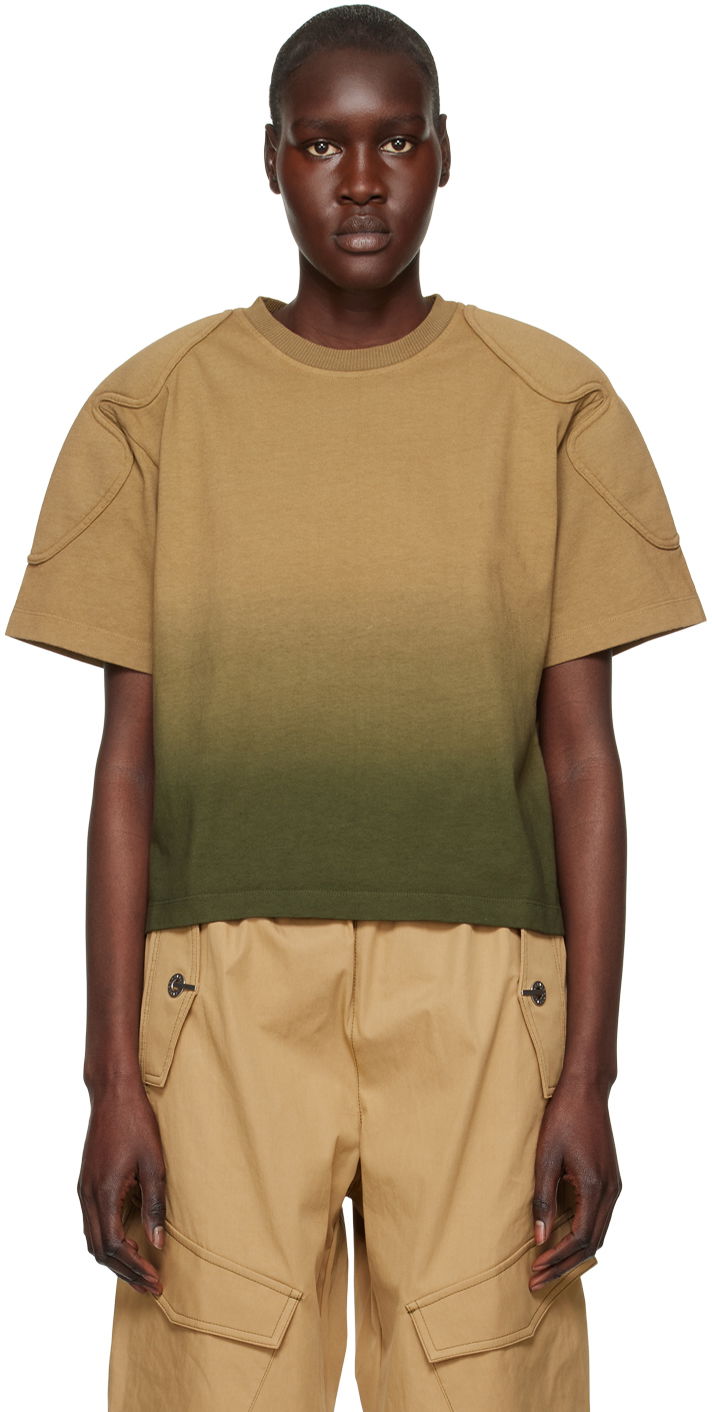 Crop top Dion Lee Sunfade Gradient Cropped T-Shirt Smeđa | C3090R23