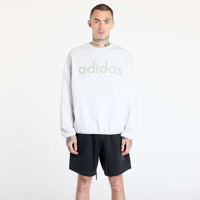 Dukserice adidas Originals adidas x Fear Of God Athletics Heather Fleece Crewneck Siva | JZ7368