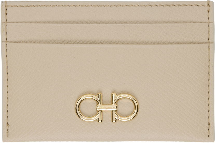 Novčanik FERRAGAMO Salvatore Ferragamo Gancini Card Holder Bež | 779465