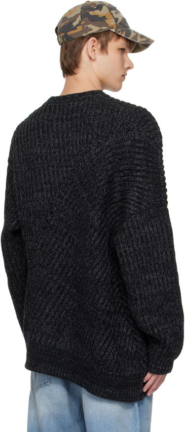 Džemper Martine Rose Martine Rose Engineered Fisherman Rib Sweater Crna | 971YA03053, 2