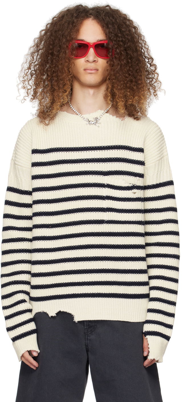 Džemper Marni Striped Sweater Bijela | GCMG0360Q0 UFC532