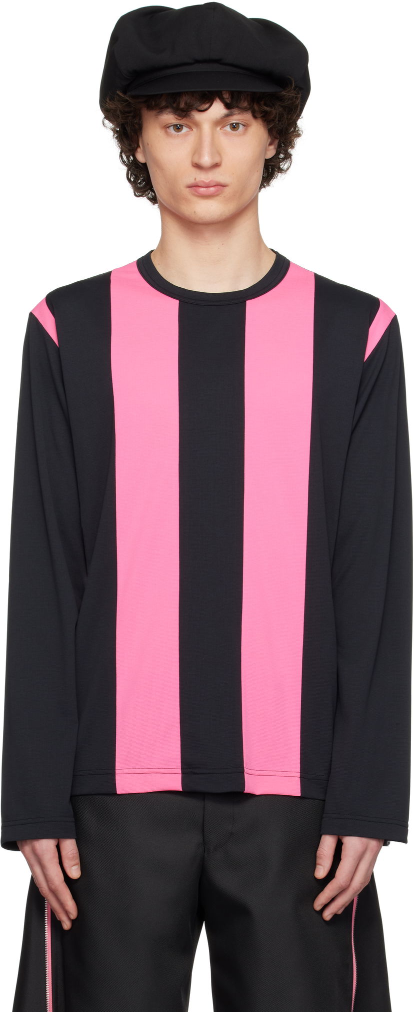 Majica kratkih rukava Comme des Garçons Comme des Garçons Homme Plus Jacquard Long Sleeve T-Shirt Crna | PO-T011-051