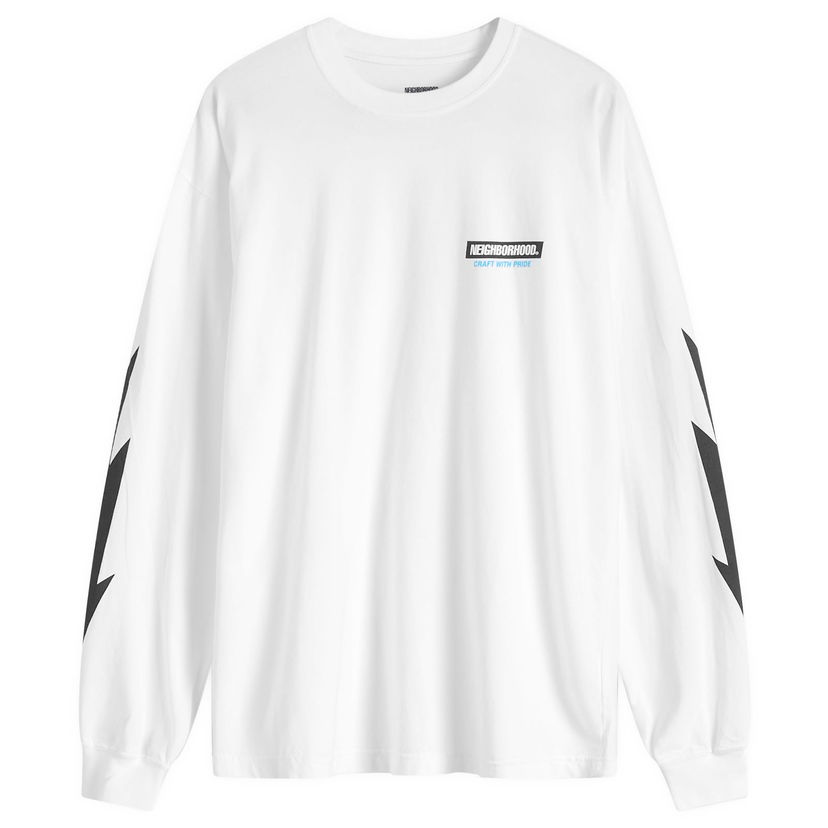 Majica kratkih rukava Neighborhood LS-16 Long Sleeve T-Shirt Bijela | 242PCNH-LT16-WHT