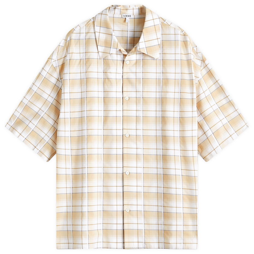 Košulja Loewe Short Sleeve Check Shirt Bež | H526Y05X67-1090