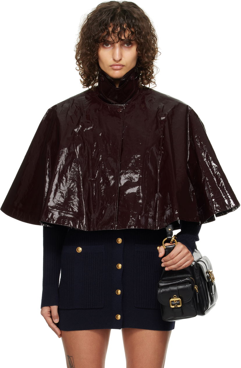 Jakna CHLOÉ Short Cape Jacket Smeđa | CH24WMA58145