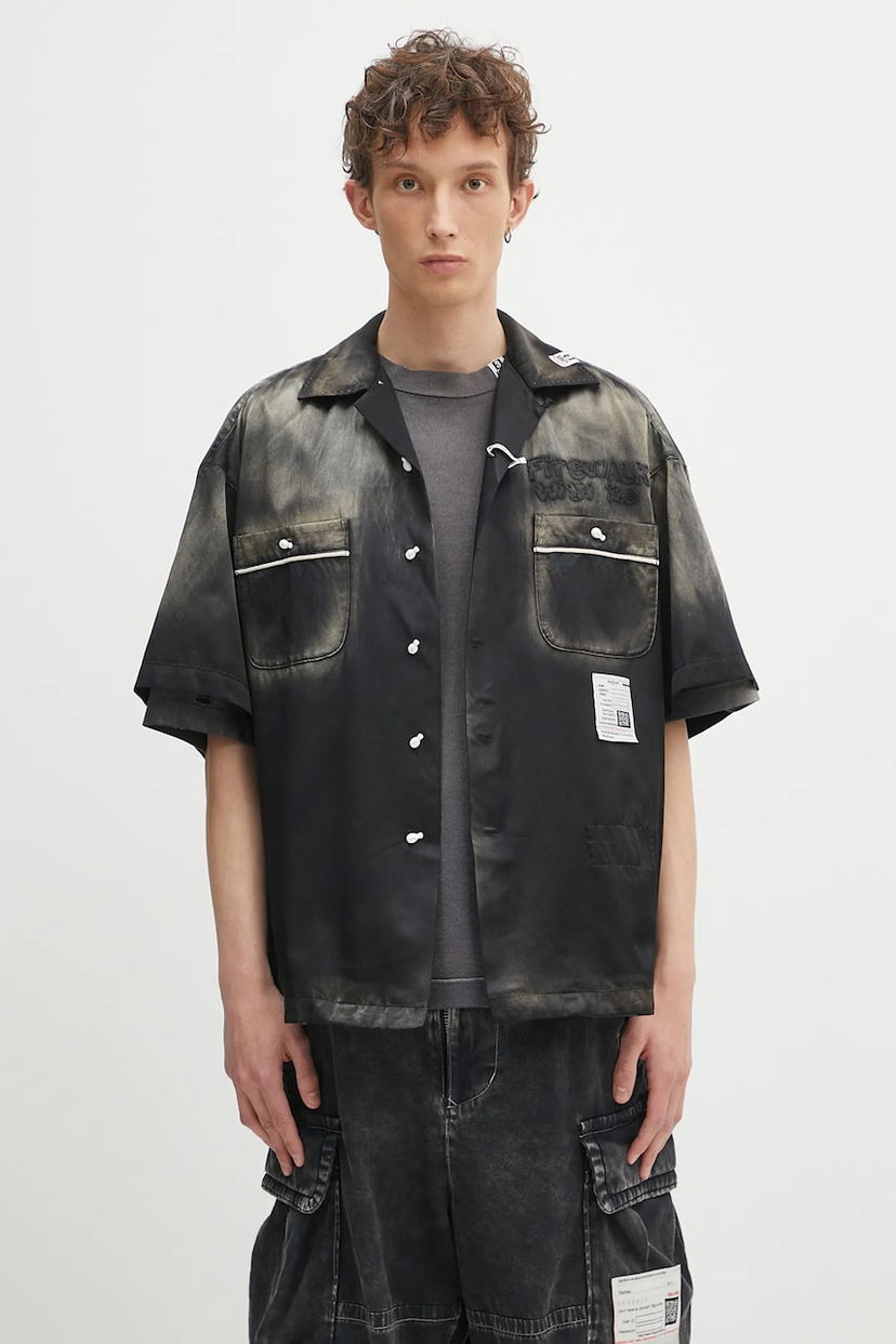 Košulja Maison MIHARA YASUHIRO Maison MIHARA YASUHIRO Relaxed Bowling Shirt Crna | J14SH186