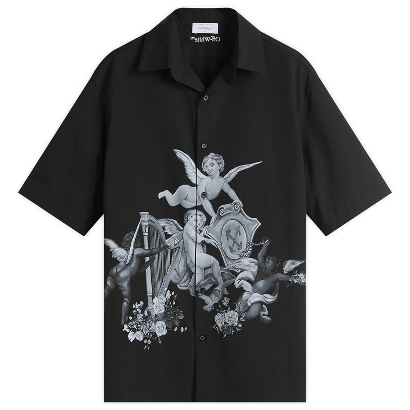Košulja Off-White Off-White Putti Poplin Bowling Shirt Crna | OMGG013S25FAB0031001