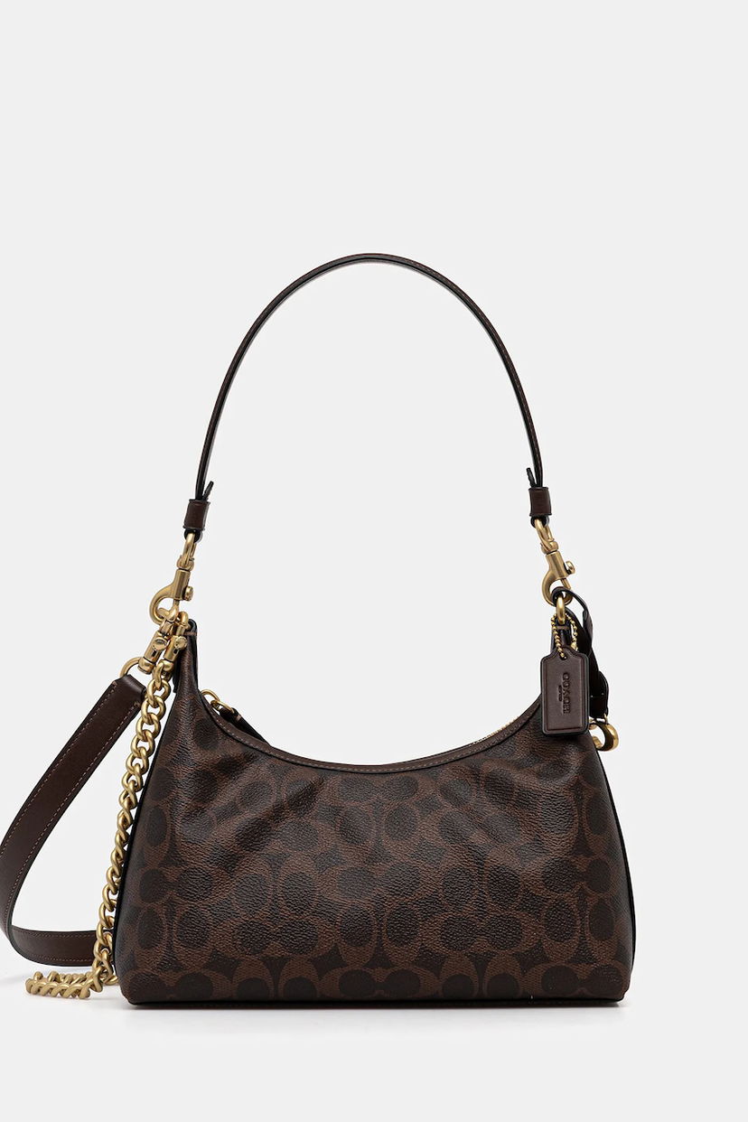 Torba za rame Coach Juliet Monogram Crescent Shoulder Bag Smeđa | CAM26