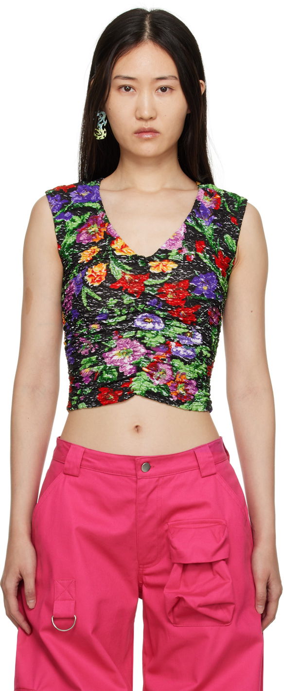 Crop top Collina Strada Collina Strada Maisie Floral Ruched Tank Top Višebojno | XX3234 DEADSTOCK JERSEY