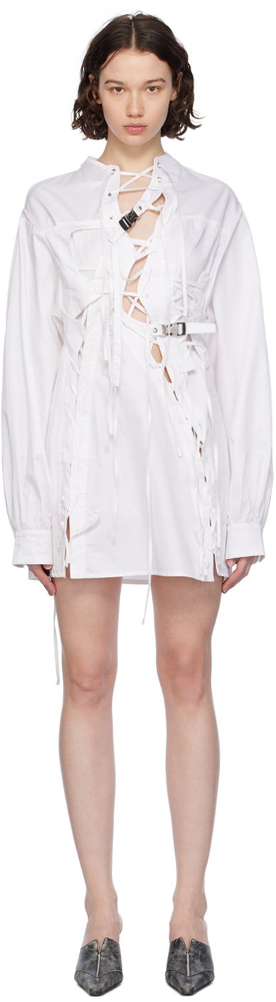 Haljina Ottolinger Ottolinger Lace-Up Mini Dress Bijela | 1100301