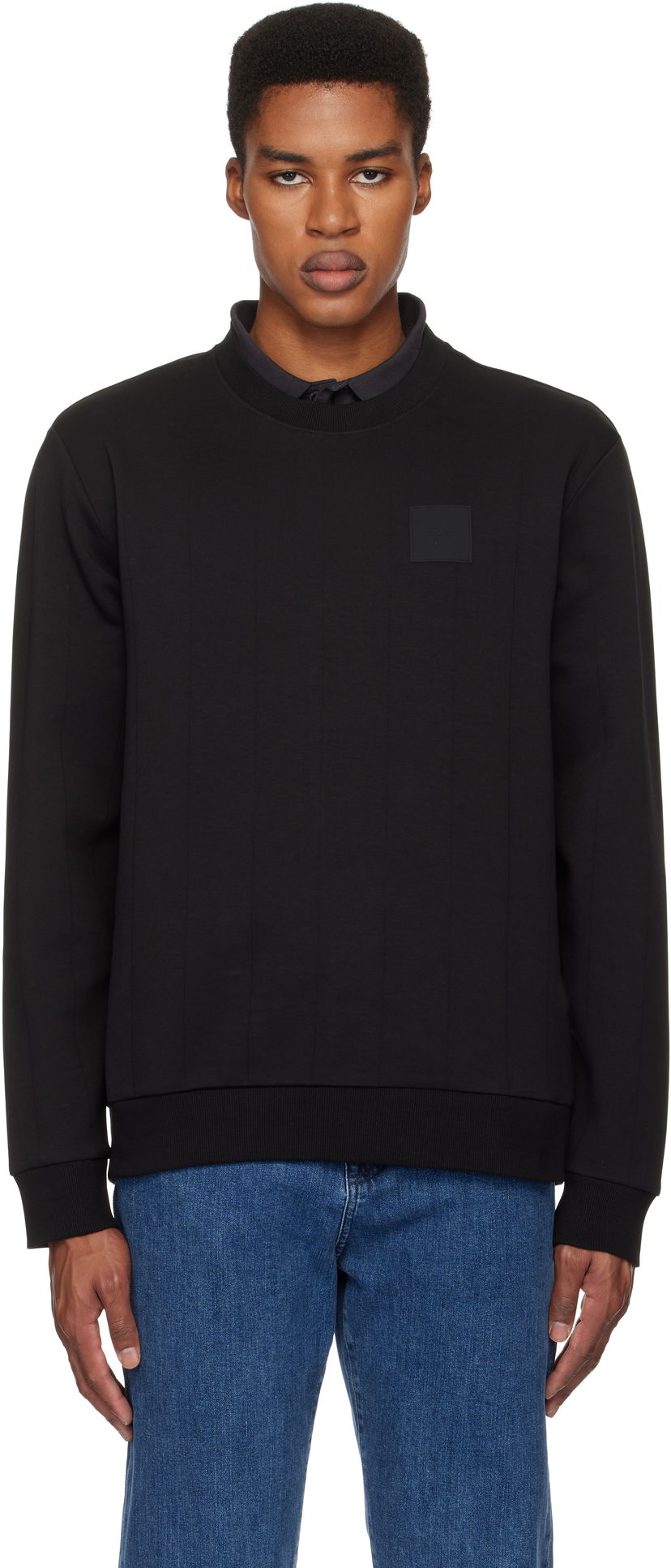 Dukserice BOSS Drop Needle Black Sweatshirt Crna | 50534193