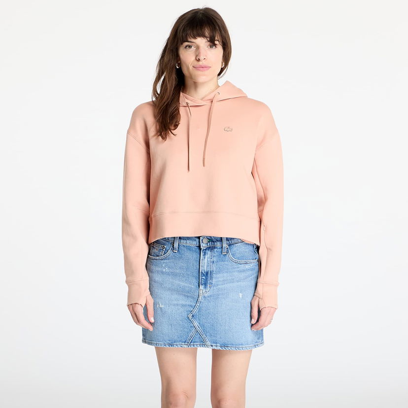 Dukserice Lacoste LACOSTE Double Face Cropped Hoodie Ružičasta | SF0281 ZIH