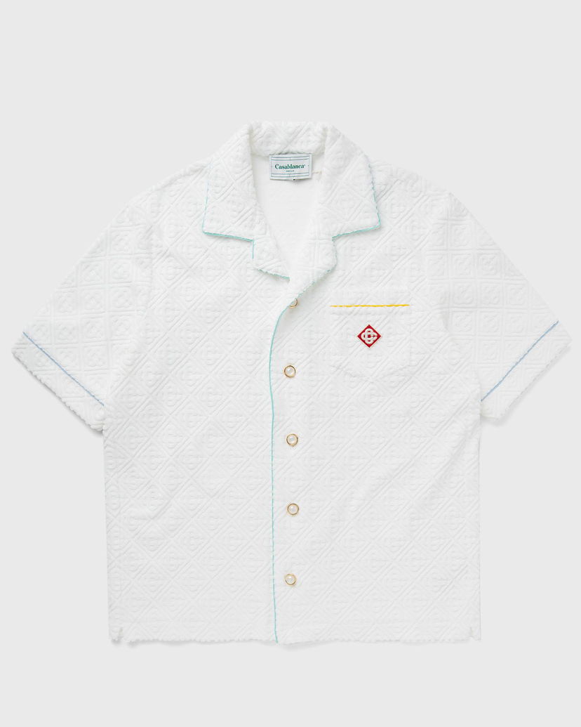 Košulja Casablanca MENS MONOGRAM TOWELLING OPEN COLLAR SHIRT Bijela | MPF24-SH-085-01