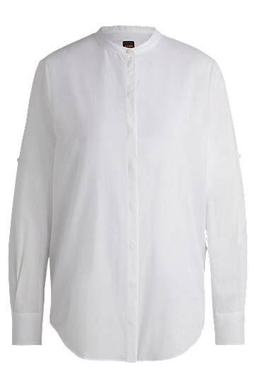Košulja BOSS Regular Fit Cotton Blend Chambray Blouse Bijela | 50513783
