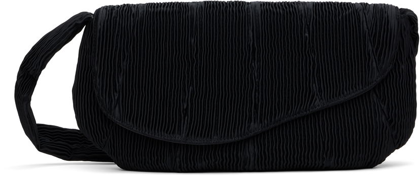 Torba za rame Collina Strada Collina Strada Pleated Caterpillar Messenger Bag Crna | XX9023