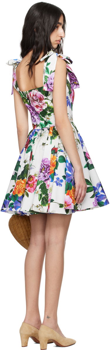 Haljina Dolce & Gabbana Dolce&Gabbana Rose-Print Corset Mini Dress Bijela | F6ZT2T HS5S6, 2