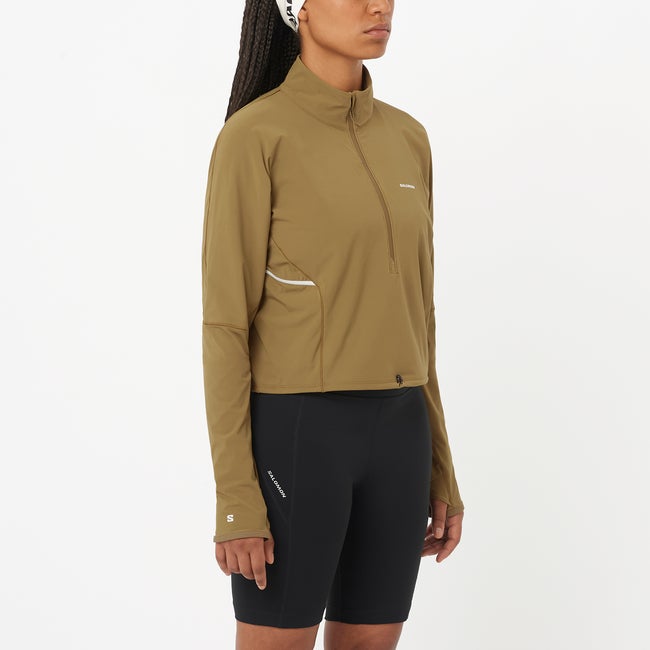 Crop top Salomon Sense Aero Hybrid Cropped Top Zelena | LC2641500