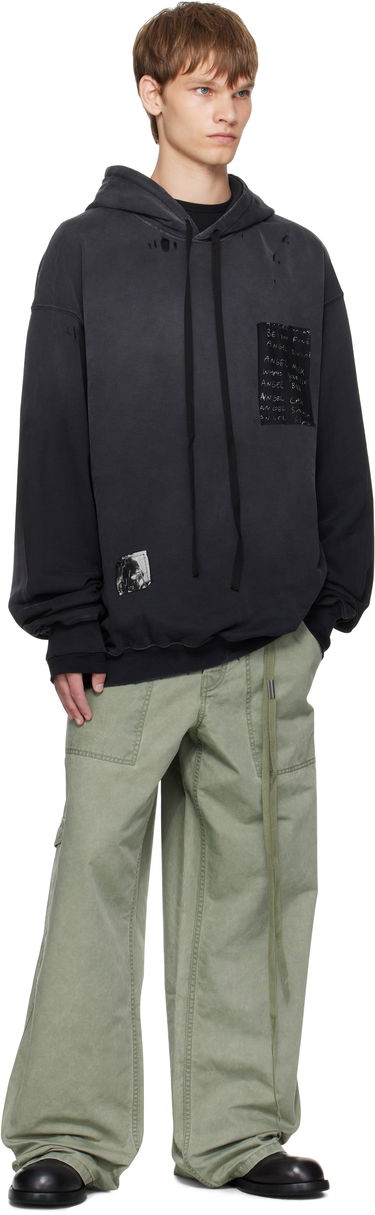 Dukserice Ann Demeulemeester Ann Demeulemeester Ollie High-Comfort Hoodie with Printed Patches Crna | B0013214-FA639-098, 3