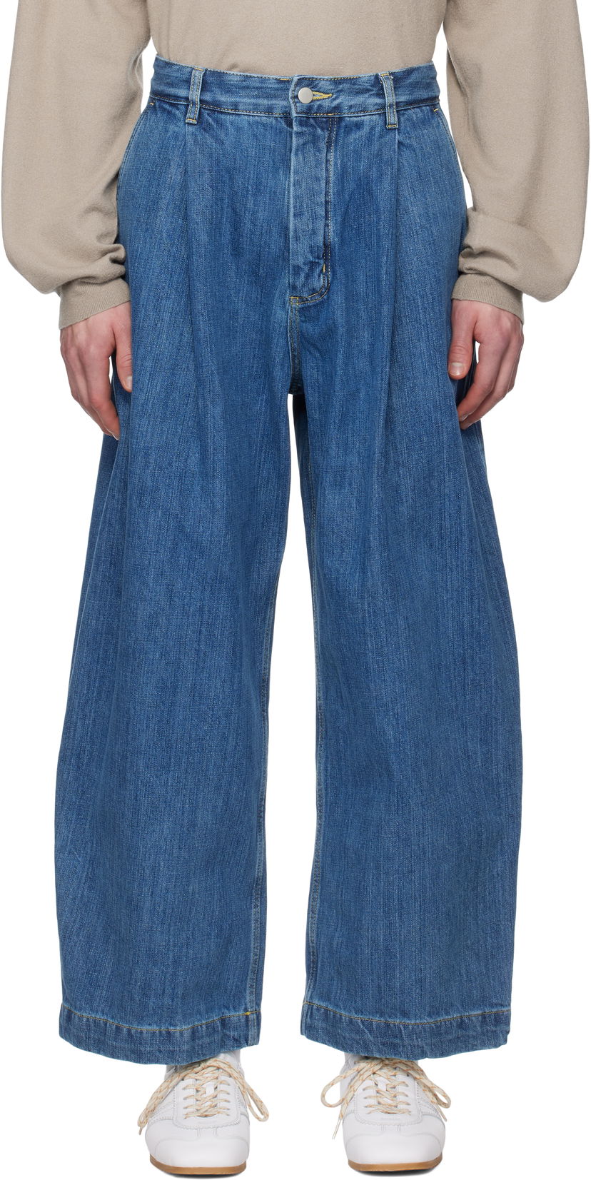 Jeans Studio Nicholson Studio Nicholson Puch Pleated Jeans Plava | PUCH SNM - 1244