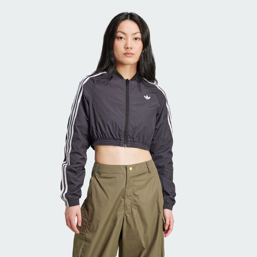 Bomber jakna adidas Performance Adicolor Teamgeist Cropped Jacket Crna | JD0264