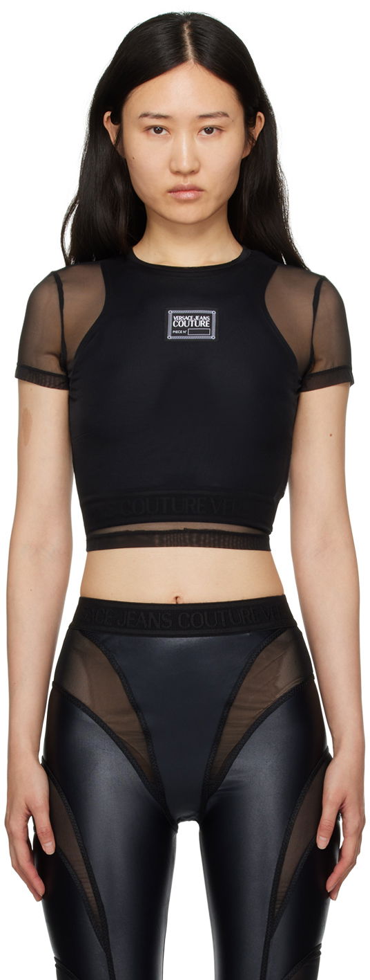 Crop top Versace Crewneck T-Shirt Crna | E76HAH6A2_EJ0035, 0