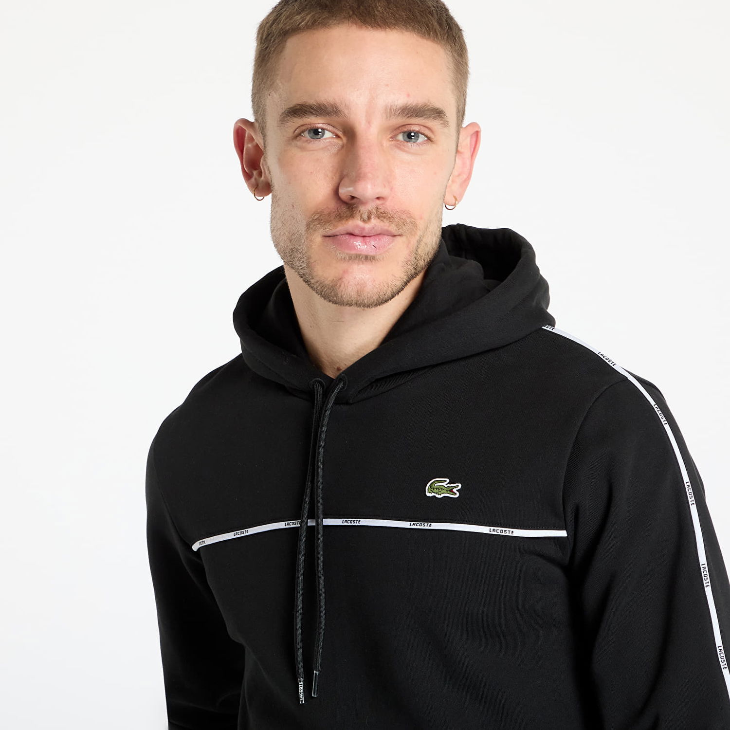 Dukserice Lacoste LACOSTE Non Brushed Fleece Hoodie Crna | SH9808 031, 1