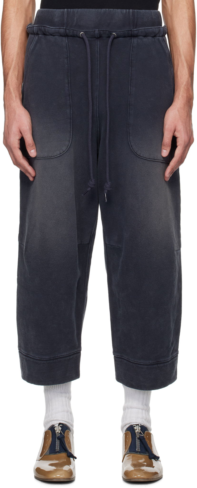 Trenirka R13 R13 Deconstructed Cropped Sweatpants Plava | R13MK254-001BG