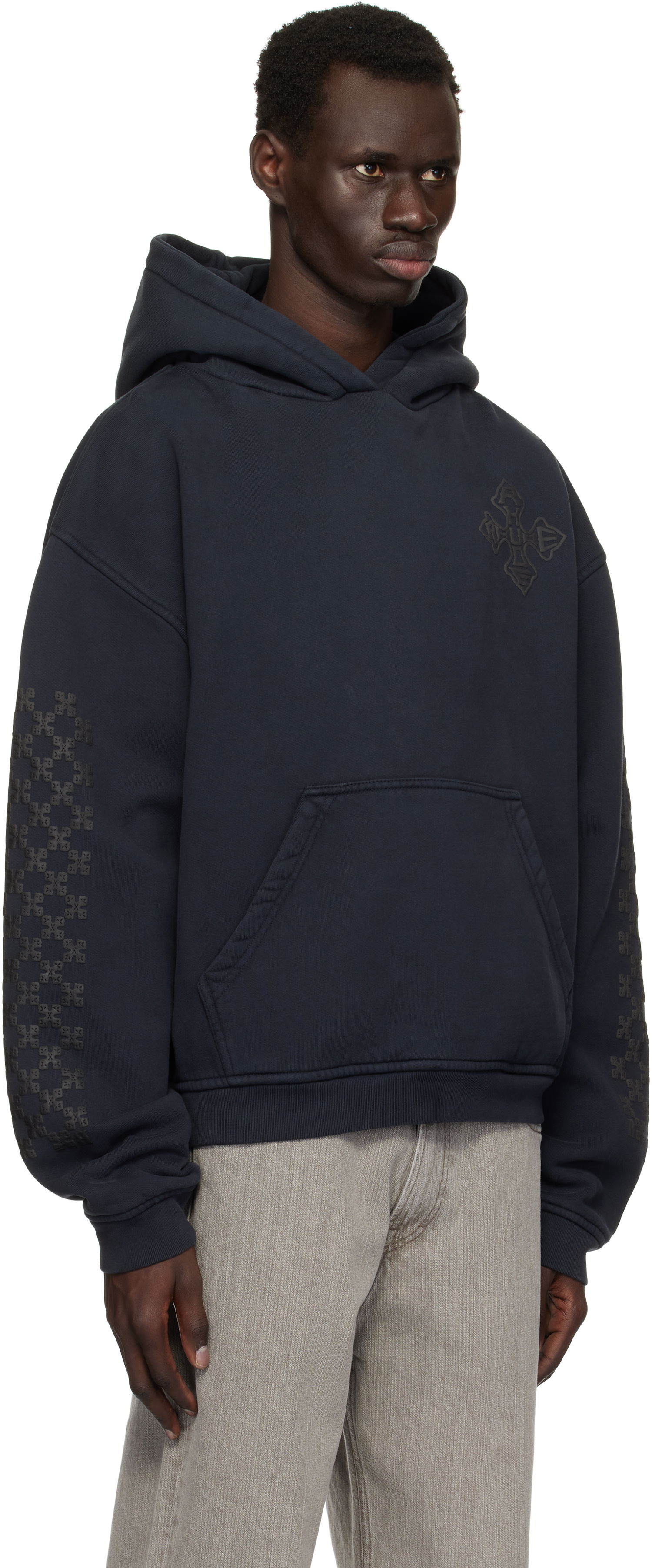 Dukserice Rhude Rhude Cross Logo Hoodie Tamnoplava | RHPS25HO02012, 1