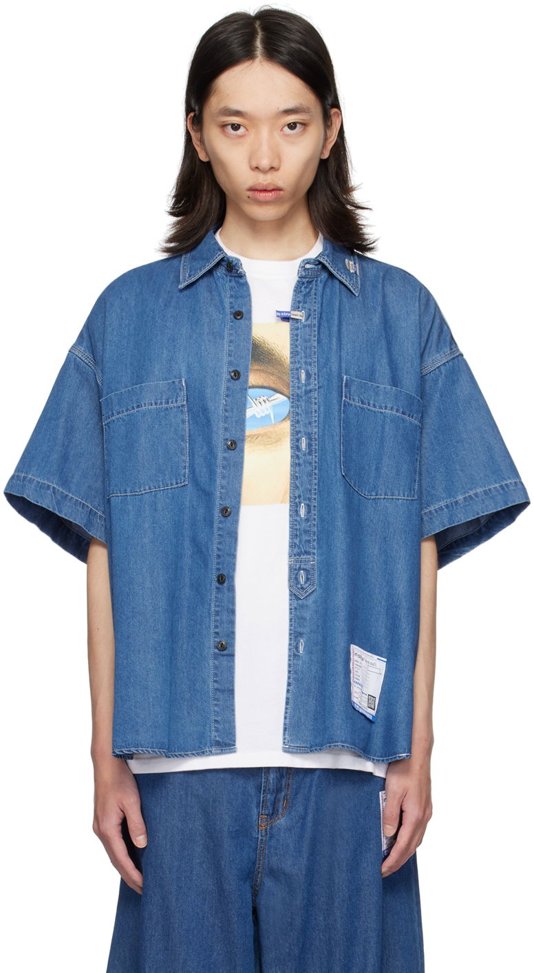 Košulja Maison MIHARA YASUHIRO Maison MIHARA YASUHIRO Half-Sleeve Denim Shirt Plava | I12SH003