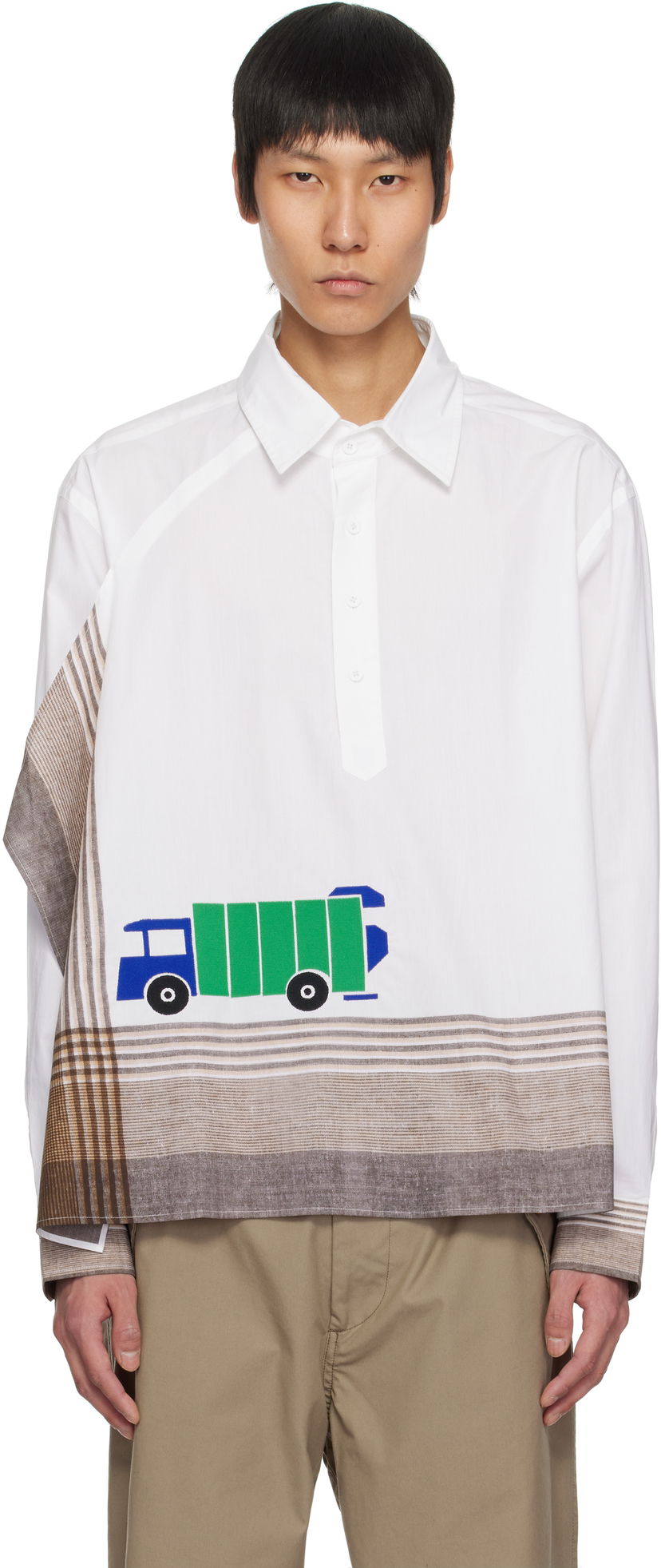Košulja Craig Green Craig Green Long Sleeve Handkerchief Shirt Bijela | CGSS25CWOSHI62